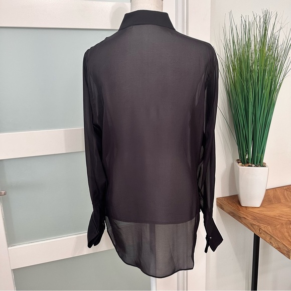 Robert Graham Black Silk Blend Marina Tuxedo Shirt SZ XL Sheer Luxury NWOT READ - Picture 9 of 10